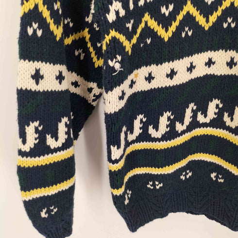 ノーティカ NAUTICA 旧タグ 総柄モックネックニット メンズ import:L