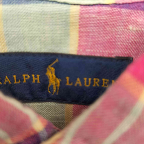 ラルフローレン RALPH LAUREN マルチカラーリネンチェックシャツ メンズ import:M