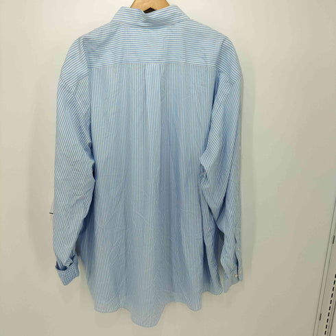 ブルックスブラザーズ BROOKS BROTHERS MADISON ストライプ柄 袖裏ギンガムチェック ボタンダウン ロングスリーブシャツ メンズ import:XXL