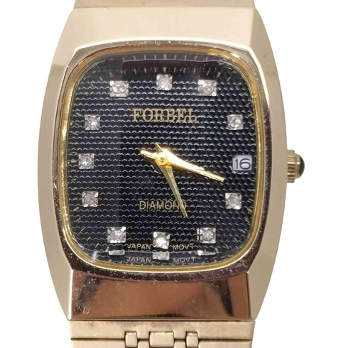 FORBEL ダイヤゴールドクオーツ腕時計 メンズ