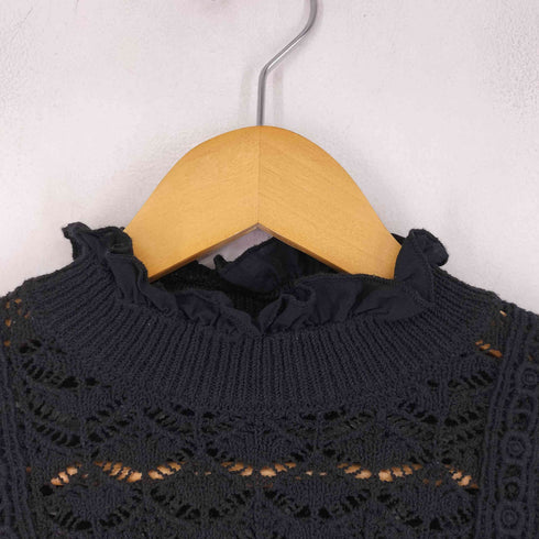 ザラ ZARA クロップドクロシェ編みニット レディース import:M