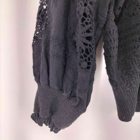 ザラ ZARA クロップドクロシェ編みニット レディース import:M