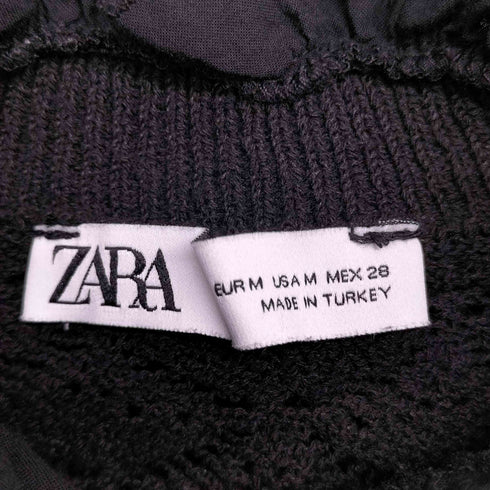 ザラ ZARA クロップドクロシェ編みニット レディース import:M