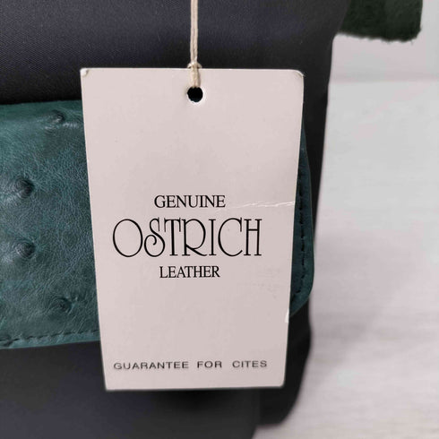 フラッププケットレザーショルダーバッグ OSTRICH オーストリッチポケット レディース