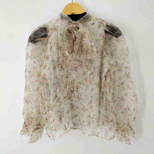 イング INGNI 花柄シアーハイネックボウタイブラウス レディース JPN:M