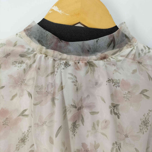 イング INGNI 花柄シアーハイネックボウタイブラウス レディース JPN:M