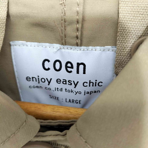 コーエン coen 撥水オーバーサイズワイドステンカラーコート メンズ L