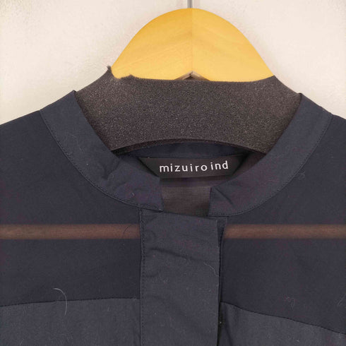 ミズイロインド mizuiro ind 22SS シアーボイルミックススタンドカラーワイドシャツ レディース