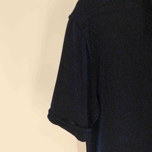 URBAN EDGE ネップ ラメ 総柄 S/S シャツ メンズ import:M