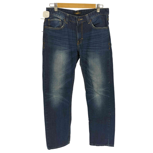 ボンダッチ Von Dutch ロゴ型押しパッチ ステッチデザイン 5ポケット ダメージデニムパンツ メンズ 33