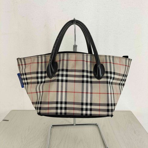バーバリーブルーレーベル BURBERRY BLUE LABEL ノバチェック レザーストラップ ハンドバッグ レディース