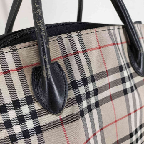 バーバリーブルーレーベル BURBERRY BLUE LABEL ノバチェック レザーストラップ ハンドバッグ レディース