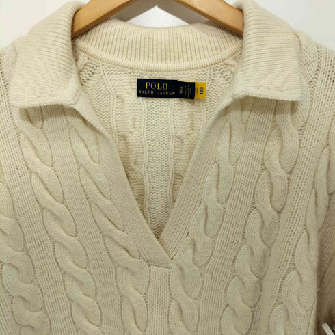 ポロラルフローレン POLO RALPH LAUREN カシミヤ混 ケーブル スキッパーニット レディース import:XS