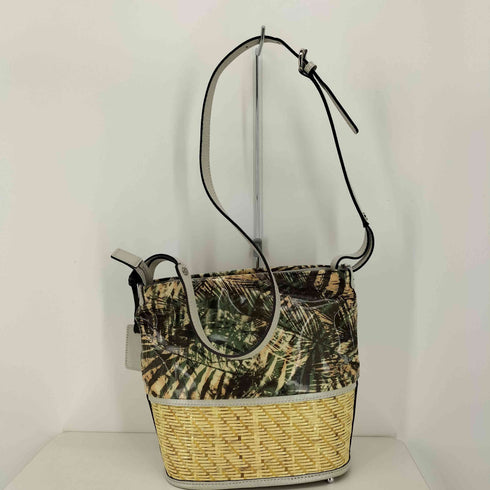 ペレボルサ PELLE BORSA エナメル 切替 カゴ ショルダー バッグ レディース