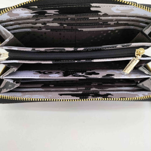 ペレボルサ PELLE BORSA 総柄 ラウンドジップ ロング ウォレット レディース