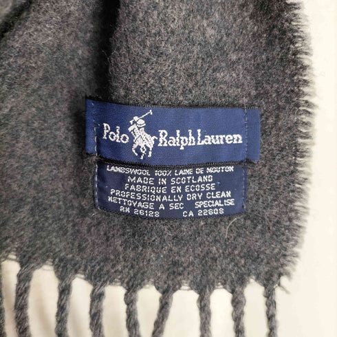 ポロラルフローレン POLO RALPH LAUREN スコットランド製 フリンジウールマフラー メンズ
