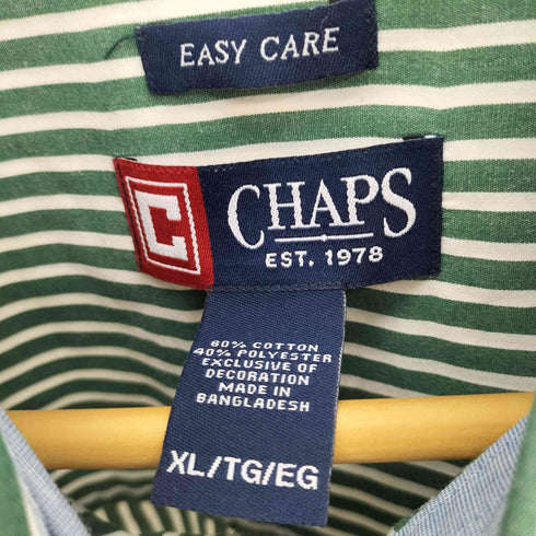 チャップスラルフローレン CHAPS RALPH LAUREN EASY CARE ストライプ B.D シャツ メンズ import:XL