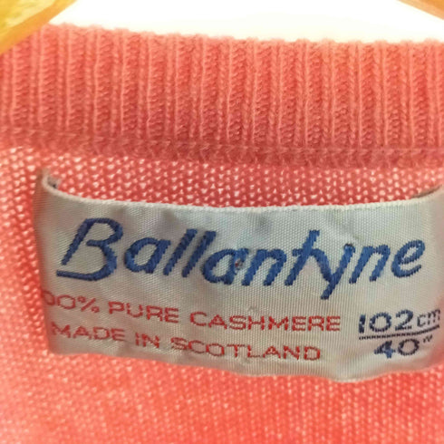 バランタイン BALLANTYNE 70-80S 旧タグ カシミヤ 花 刺繍 カーディガン レディース