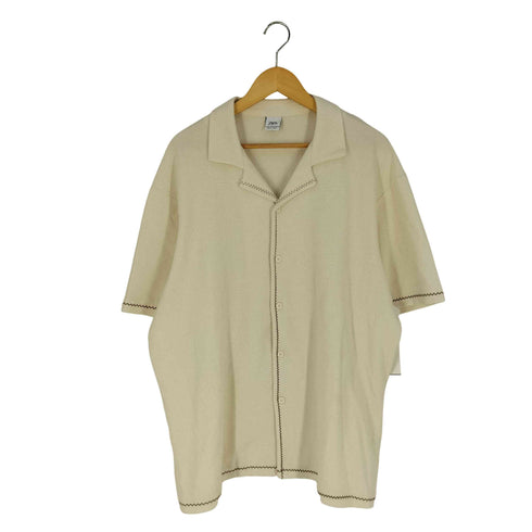 ザラ ZARA CONTRAST TOPSTITCHED SHIRT ニットシャツ メンズ import:XL