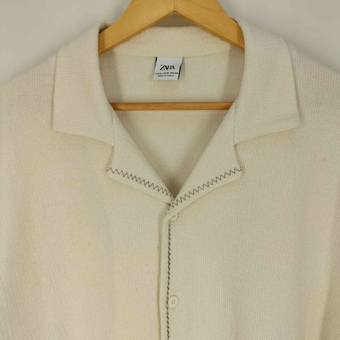 ザラ ZARA CONTRAST TOPSTITCHED SHIRT ニットシャツ メンズ import:XL