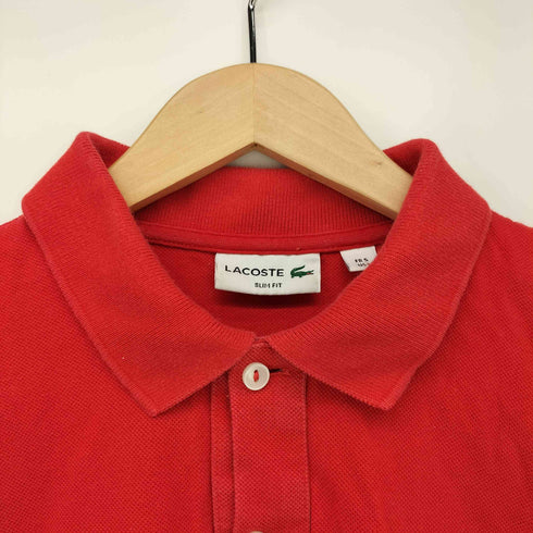 ラコステ LACOSTE SLIM FIT ロゴ刺繍 鹿の子 ポロシャツ レディース US L