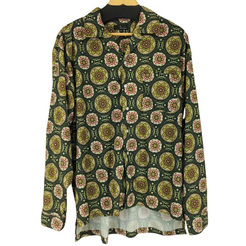 ジップファイブ ZIP FIVE 総柄 L/S オープンカラーシャツ メンズ import:XL