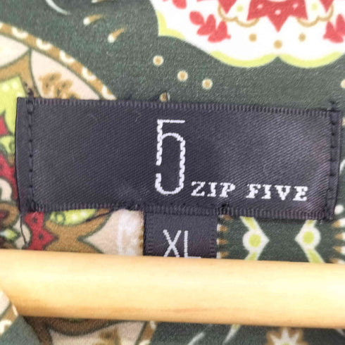 ジップファイブ ZIP FIVE 総柄 L/S オープンカラーシャツ メンズ import:XL
