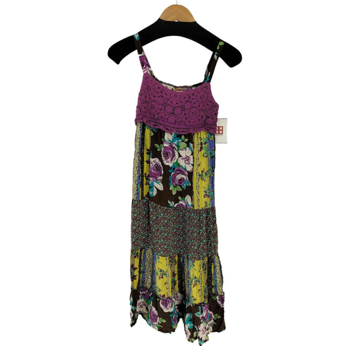 ミッソーニ MISSONI クロシェ切替 フラワープリントキャミワンピース レディース import:L