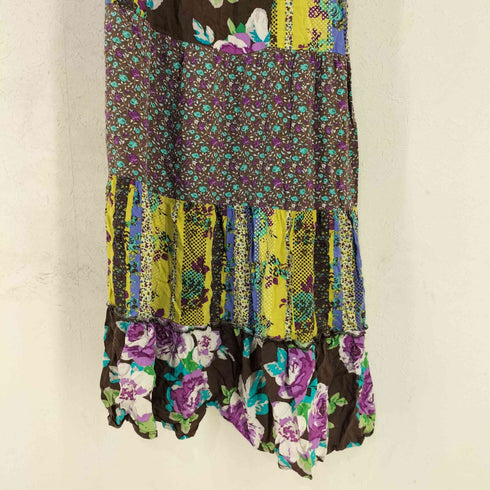 ミッソーニ MISSONI クロシェ切替 フラワープリントキャミワンピース レディース import:L