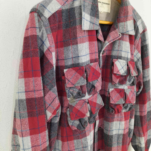 ジェネラルリサーチ GENERAL RESEARCH 90s 1998年 パラサイト期 STYLE381 オープンカラーチェックウールネルシャツ 裏原 メンズ JPN:M