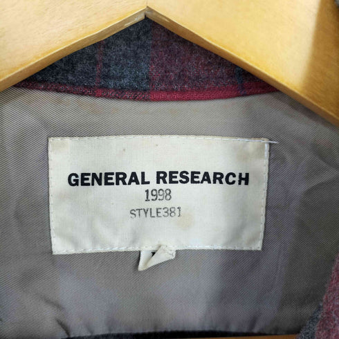 ジェネラルリサーチ GENERAL RESEARCH 90s 1998年 パラサイト期 STYLE381 オープンカラーチェックウールネルシャツ 裏原 メンズ JPN:M