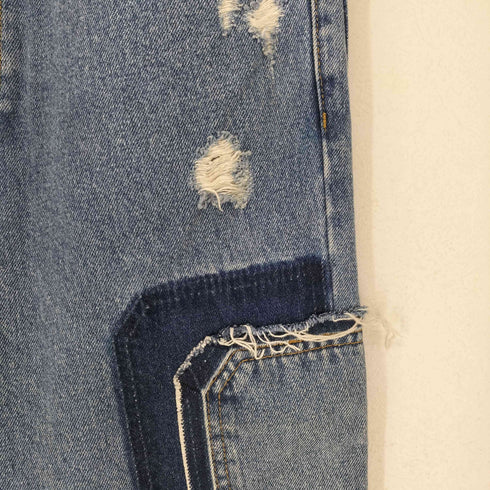 ウェルダン WE11DONE BLUE WASHED PATCH WORK JEANS メンズ JPN:M