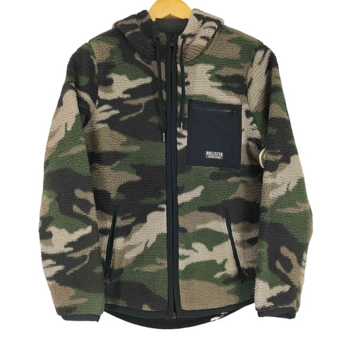 ホリスター Hollister カモ フリースジップアップパーカー メンズ XS