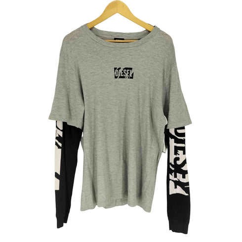 ディーゼル DIESEL 袖レイヤード 長袖カットソー メンズ JPN:L