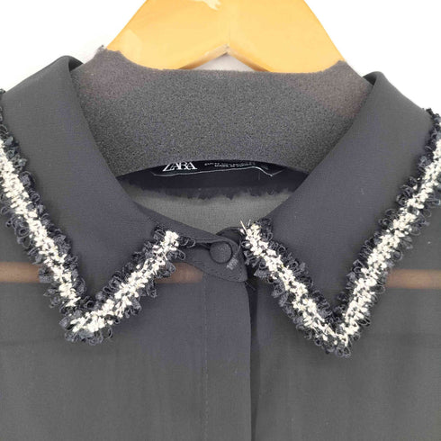 ザラ ZARA L/S シアーシャツ レディース US M