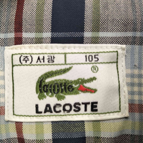 ラコステ LACOSTE ワニ刺繍 チェック柄ジップアップブルゾン メンズ 105