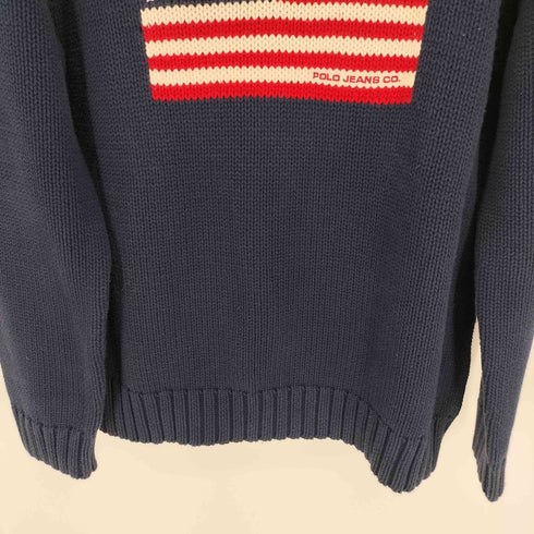 ポロジーンズカンパニーラルフローレン POLO JEANS COMPANY RALPH LAUREN 星条旗 コットン クルーネック ニット メンズ import:M