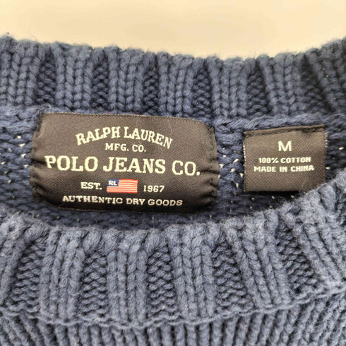 ポロジーンズカンパニーラルフローレン POLO JEANS COMPANY RALPH LAUREN 星条旗 コットン クルーネック ニット メンズ import:M