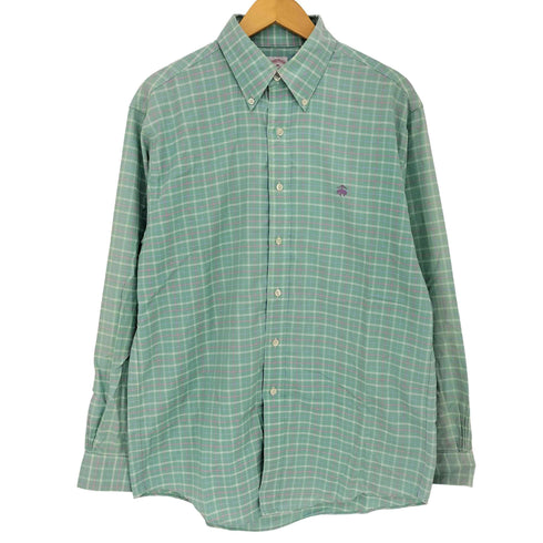 ブルックスブラザーズ BROOKS BROTHERS ワンポイント刺繍 ボタンダウンチェックシャツ メンズ import:M