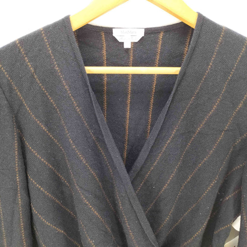 マックスマーラ MAX MARA ストライプウール カシュクールニット レディース import:M