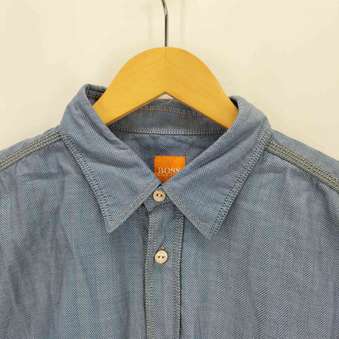 ヒューゴボス HUGO BOSS ヘリンボーンワークシャツ メンズ JPN:L