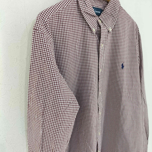 ラルフローレン RALPH LAUREN CUSTOM FIT ポニー刺繍 ギンガムチェック レギュラーカラーシャツ メンズ import:L
