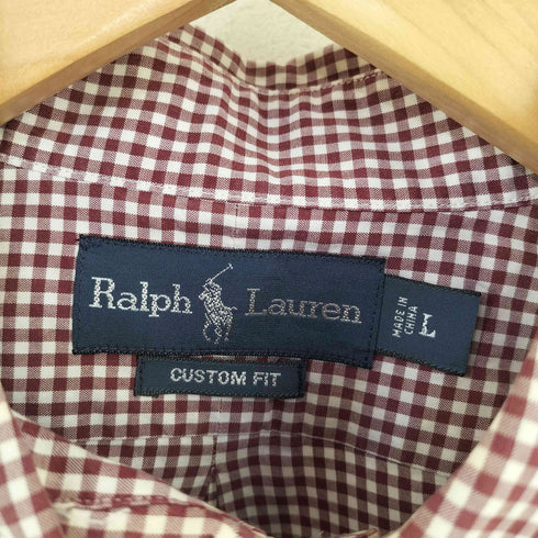 ラルフローレン RALPH LAUREN CUSTOM FIT ポニー刺繍 ギンガムチェック レギュラーカラーシャツ メンズ import:L