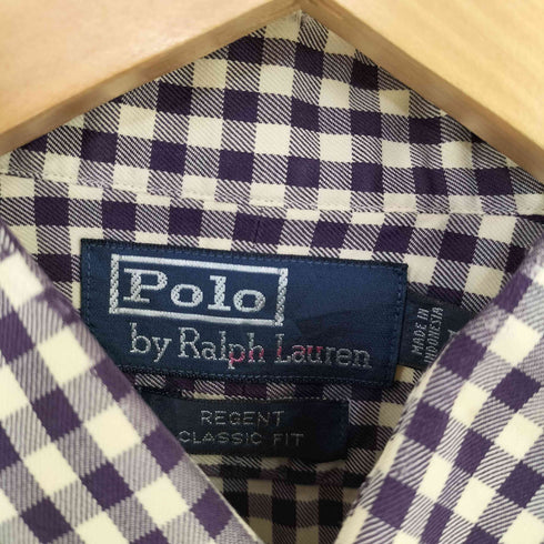 ポロバイラルフローレン Polo by RALPH LAUREN REGENT CLASSIC FIT ギンガムチェック ワイドカラーシャツ メンズ import:L