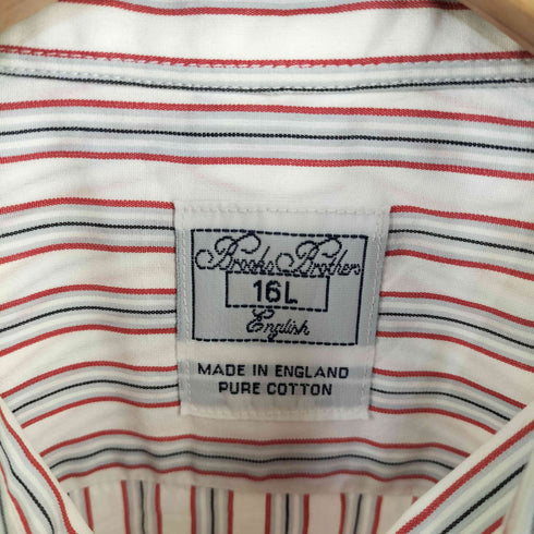 ブルックスブラザーズ BROOKS BROTHERS イングランド製 ストライプ レギュラーカラー ドレスシャツ メンズ 16L