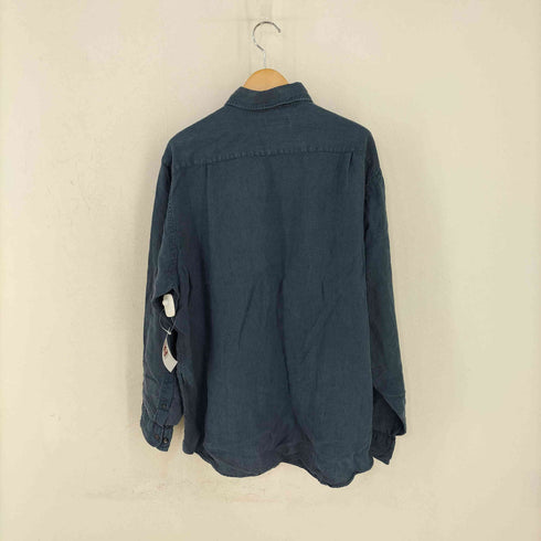 ブルックスブラザーズ BROOKS BROTHERS 香港製 IRISH LINE リネン レギュラーカラーシャツ メンズ import:L