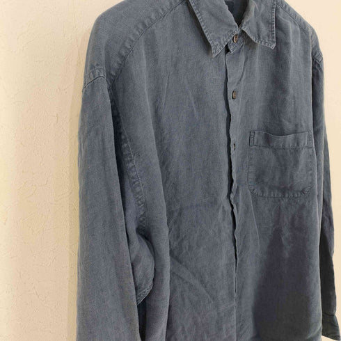 ブルックスブラザーズ BROOKS BROTHERS 香港製 IRISH LINE リネン レギュラーカラーシャツ メンズ import:L