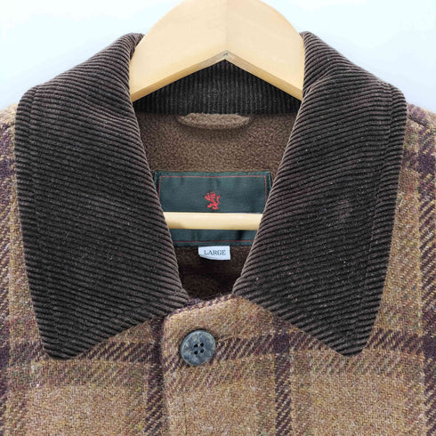 ザスコッチハウス The Scotch House チェック柄 裏地フリース ウールカバーオールジャケット メンズ import:L