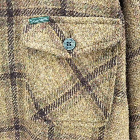 ザスコッチハウス The Scotch House チェック柄 裏地フリース ウールカバーオールジャケット メンズ import:L