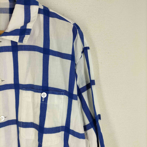 アイエスイッセイミヤケ I.S. ISSEY MIYAKE 80s チェック柄 ウィングカラー 長袖シャツ メンズ